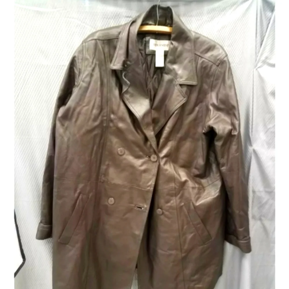 Veranesi Women's Brown large Genuine Leather Coat 18W 18 - Picture 1 of 7